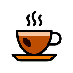 Minimalist Coffee Cup Illustration on Black Background