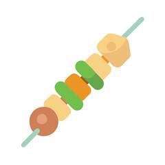 Colorful Skewer Isolated on Black Background Illustration Vector