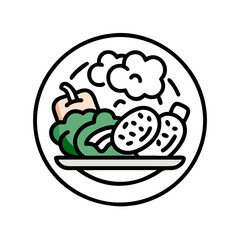 Stylized Surfing Illustration: Ocean Wave, Surfboard on Black