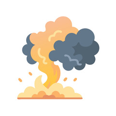 Cartoon Explosion Illustration: Atomic Bomb, Explosion, Nuclear Concept