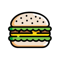 Delicious Vector Burger Illustration on Black Background