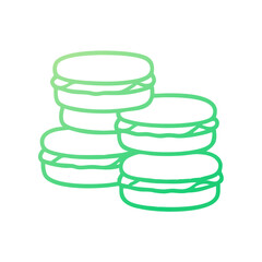 Green Macaron Stack Icon on Black Background Illustration
