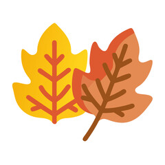 Stylized autumn leaves in yellow, orange, and brown