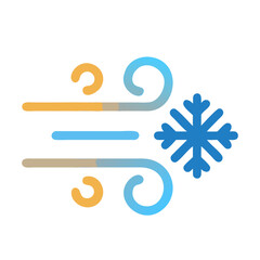 Cold wind blowing, snowflake icon design, winter weather