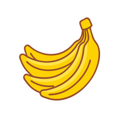 Cartoon Banana Bunch Vector Graphic on Black Background