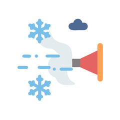 Snow blower icon with snowflakes and cloud symbol
