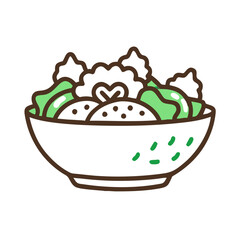 Stylized bowl of salad, healthy eating concept art