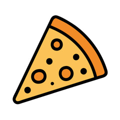 Stylized Pizza Slice Icon on Black Background
