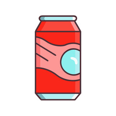 Red soda can vector graphic isolated on black