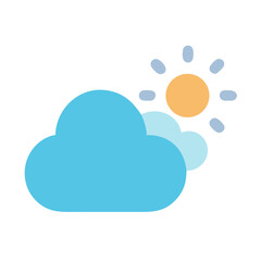 Sun and Clouds Illustration Weather App Icon Design