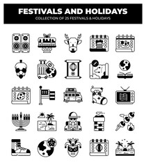 Collection of 25 Festivals and Holidays. A Visual Guide to Global Celebrations