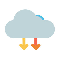 Cloud download concept icon for storage and computing