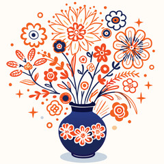 Floral seamless pattern . Summer Meadow With Butterflies Flowers wall background with amazing red,orange,pink,purple,green and white chrysanthemum flowers ,Wedding decoration, hand made Beautiful flow