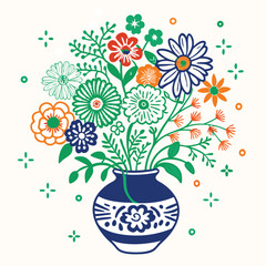 Floral seamless pattern . Summer Meadow With Butterflies Flowers wall background with amazing red,orange,pink,purple,green and white chrysanthemum flowers ,Wedding decoration, hand made Beautiful flow