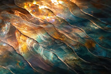 Obraz premium Intricate, flowing patterns in a textured glass surface.