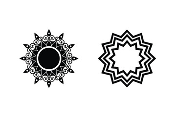 Decorative Floral Mandala Vector Elements Isolated On White Background Design Templates