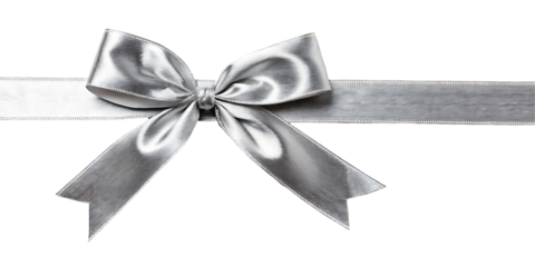 silver color ribbon bow, "Bold Red Ribbon Bow: Festive Decorative Element"