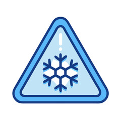 Ice warning sign isolated on black background vector