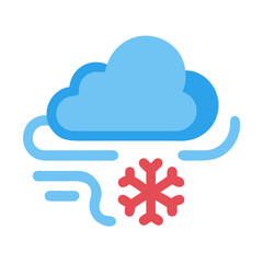 Blizzard Icon with Snowflake and Cloud Illustration