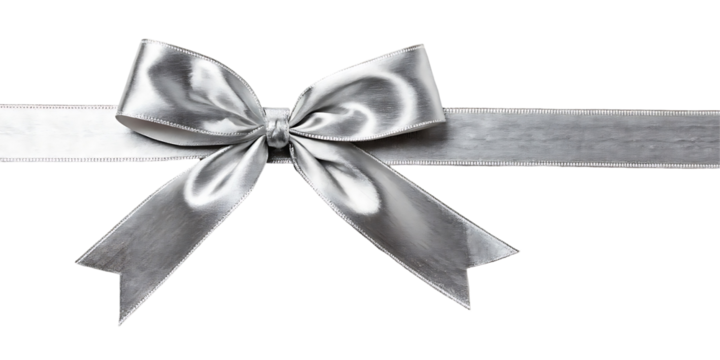 silver color ribbon bow, "Bold Red Ribbon Bow: Festive Decorative Element" - Powered by Adobe