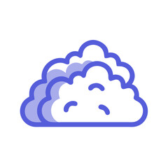 Abstract Blue Cloud Illustration Isolated on Black Background