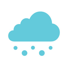 Simple Cloud with Hail Icon on Black Background