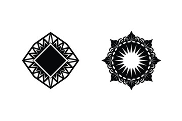 Abstract Decorative Mandalas Isolated On White Background For Creative Design Projects