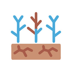 Obraz premium Drought Affected Plants Icon, Climate Change Concept Illustration