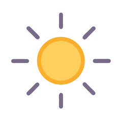 Stylized Sun Illustration with Purple Rays on Black