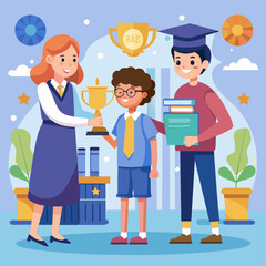 Fototapeta premium Student Receives Award for Academic Excellence