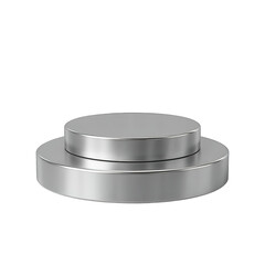 Two Tier Metallic Display Podium Isolated on Transparent Background, generative ai