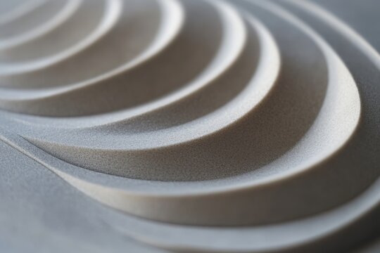 Abstract design featuring concentric, sculpted curves.