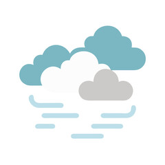 Minimalistic Cloud Weather Icon with Fog on Black