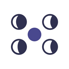 Abstract Moon Phase Graphic on Dark Background Design