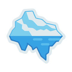 Cartoon Iceberg Vector Illustration on Black Background