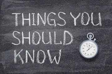 things you should know watch