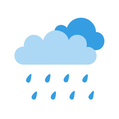 Rain cloud illustration on black background, weather icon