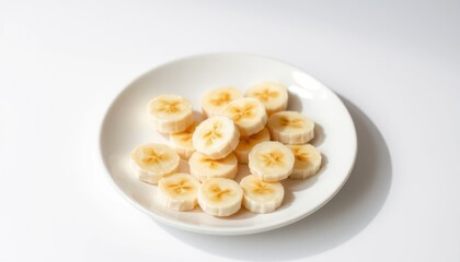 Sliced bananas on a plate (2)