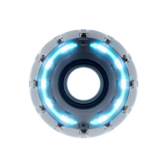 Fototapeta premium Futuristic Circular Technology Hub with Glowing Blue Lights
