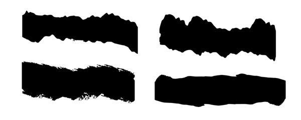 Brush stroke vector set. With flat black color. Good for design complement
