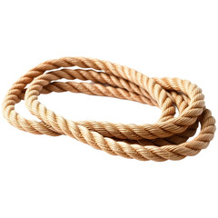 Obraz premium Close-up of a beige rope, intricately coiled. The texture and color create a rustic, nautical feel.