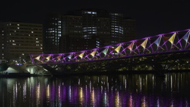 Atal Pedestrian Bridge is a pedestrian triangular truss bridge at Sabarmati Riverfront on Sabarmati River in Ahmedabad, Gujarat, India.