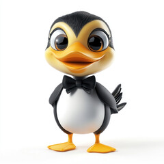 Obraz premium 3d penguin in baseball cap with baseball bat