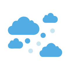 Fototapeta premium Blue Clouds with Snow on Black Background Illustration