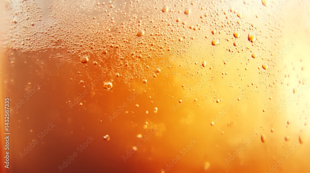 Aufkleber sparkling bubbles rise in a glass of soda water, capturing light reflections that enhance the crisp 