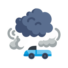 Pollution causing damage to car, environment concept design