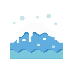 Ocean waves with foam, bubbles, simple vector illustration