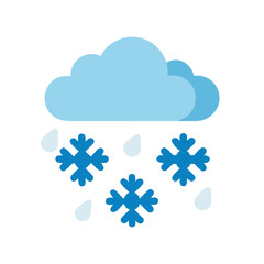 Snowfall illustration of a cloudy weather on black