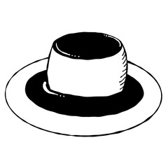 Custard, a sweet and cold dessert, illustration 