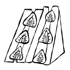 Hand drawn Sandwich sketch illustration with artistic and natural design elements